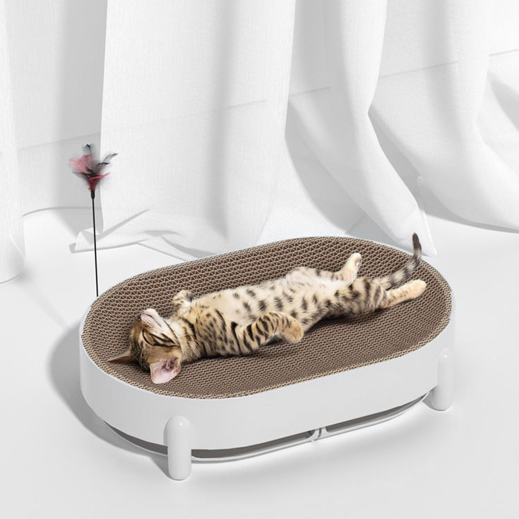 Muti-function Cat Scratcher Cardboard Oval design Design Durable Cat Scratching Pad Muti-function Cat Scratcher Cardboard Oval design Design Durable Cat Scratching Pad