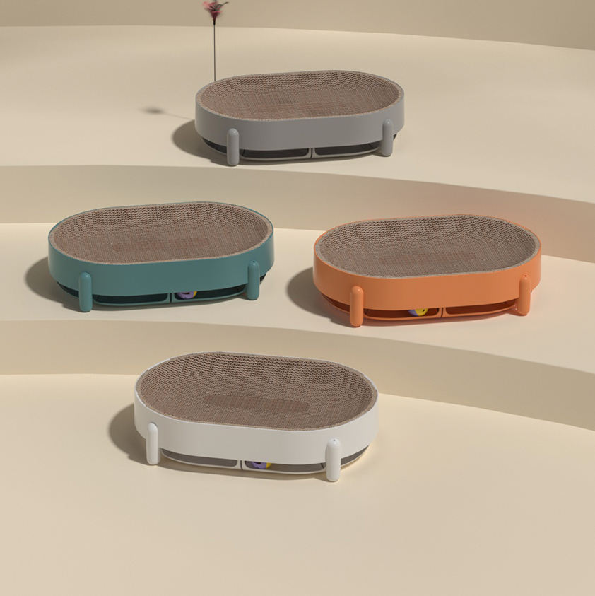 Muti-function Cat Scratcher Cardboard Oval design Design Durable Cat Scratching Pad Muti-function Cat Scratcher Cardboard Oval design Design Durable Cat Scratching Pad