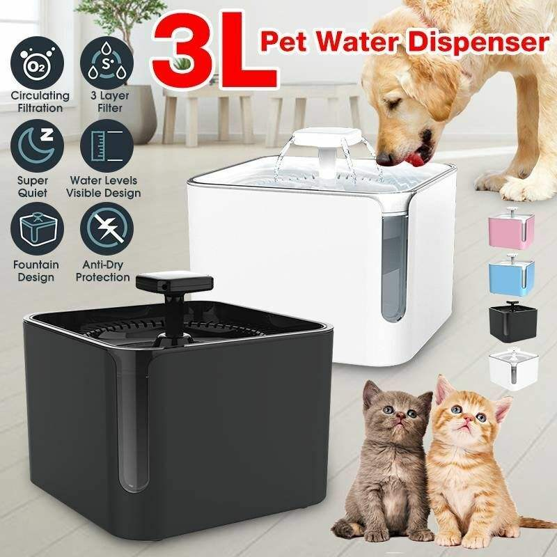ABS Safety Material 3L Pet Bowls Easy Clean Double Water Outlet Pet Water Fountain ABS Safety Material 3L Pet Bowls Easy Clean Double Water Outlet Pet Water Fountain