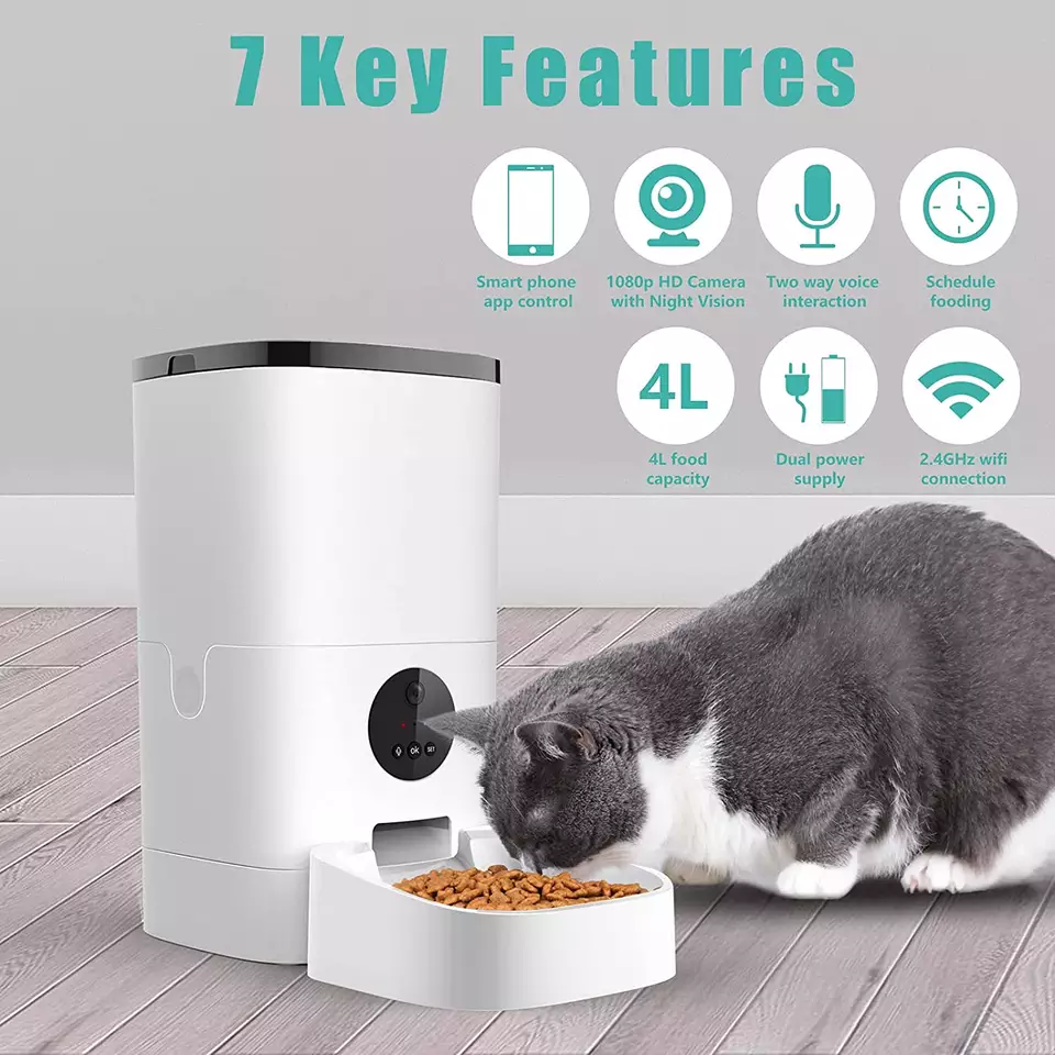 4L Pet Bowls 1080P Live Video Voice Interaction Mobile APP Connect Automatic Pet Feeder 4L Pet Bowls 1080P Live Video Voice Interaction Mobile APP Connect Automatic Pet Feeder