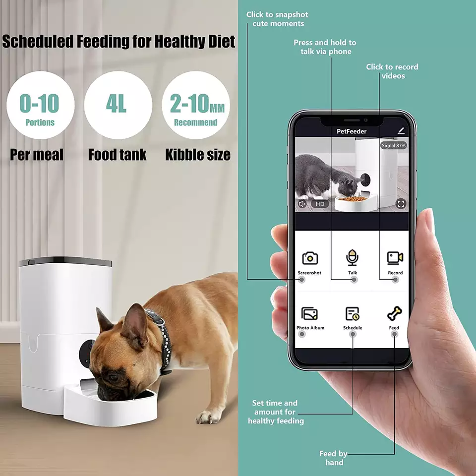 Factory Supplier 4L Pet Bowls Voice Interaction Mobile APP Connect Automatic Pet Feeder Factory Supplier 4L Pet Bowls Voice Interaction Mobile APP Connect Automatic Pet Feeder